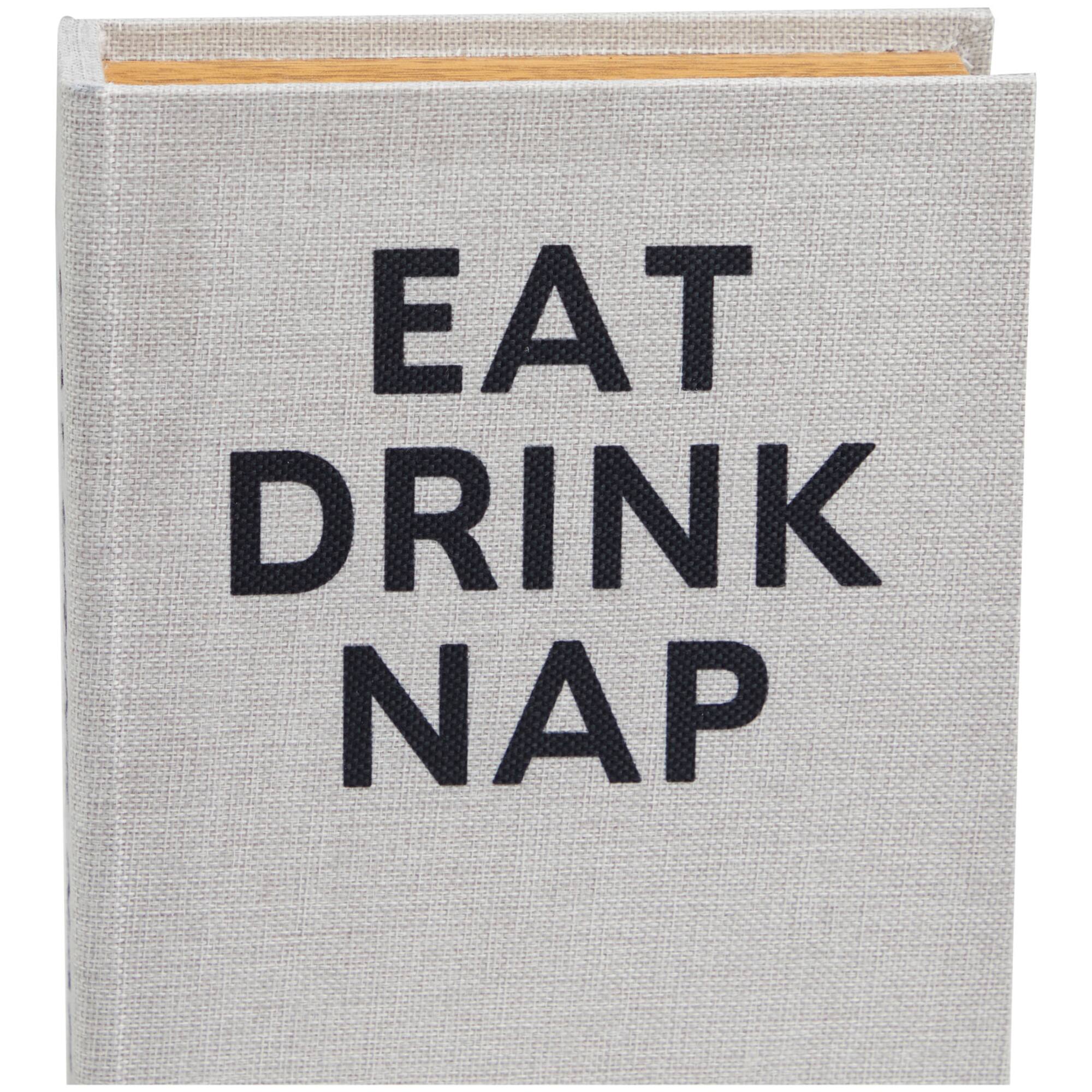Light Gray Eat Drink Nap Linen Storage Book Box Set